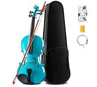 Violín de tamaño Completo, Violin 4 cuerdas 4/4 alumno de violín de bosque de tamaño completo for empezar, hechas a mano y acústica con estuche, arco, puente, colofonia, tela y cuerdas de repuesto, az