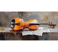 Violín Diamond Painting Adultos 120x60 cm, Diamond Painting Instrumentos musicales, Dibujos con Diamantes Kit Punto de Cruz Manualidades Adultos, Pintura Diamante para Wall art Regalo Mujer ZSHD-4954