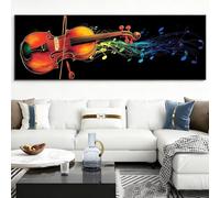Violín Diamond Painting Nota Diamond Painting Adultos Grande XXL, 5D Cuadro Diamantes Manualidades Adultos DIY Pintura Diamante Punto de Cruz Cristal Art para Decoración Pared Hogar, 90x270cm,Model926