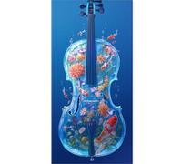 Violín Diamond Painting Pez Adultos Diamond Painting Punto de Cruz Kit Completo ,5D Pintura Diamante 40x80cm Cristal Bordado Mosaico Manualidades Pintura de Diamante, Para Decoracin Del Hogar A-U1819