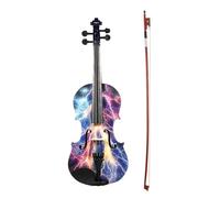 Violín Diapasón de desplazamiento trasero de arce con tapa de madera de abeto y violín acústico 4/4 con estuche de transporte y arco (Color : Pattern 2)