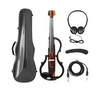 Violín Eléctrico 4/4 De Fibra De Carbono, Violín Eléctrico Sin Cabeza Con Arco, Funda De Transporte, Cable Para Auriculares, Reposabrazos