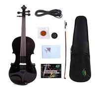 Violín eléctrico 4/4, violín acústico, Color negro, arce sólido, madera de abeto, estuche de violín gratis, arco, violín hecho a mano