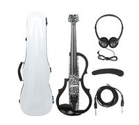 Violín Eléctrico 4/4, Violín De Fibra De Carbono Sin Cabeza Con Arco, Funda De Transporte, Cable Para Auriculares, Soporte Para Hombros, Accesorios De Piezas De Violín