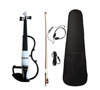Violín eléctrico, 4/4 Violín eléctrico de tamaño completo Cuerpo de arce de madera maciza Violín silencioso de ébano Conjunto introductorio de violín eléctrico