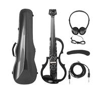 Violín Eléctrico 4/4, Violín Eléctrico Sin Cabeza De Fibra De Carbono Con Arco, Funda De Transporte, Cable Para Auriculares, Reposabrazos