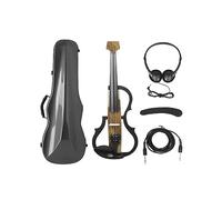Violín Eléctrico 4/4, Violín Eléctrico Sin Cabeza De Fibra De Carbono Con Arco, Funda De Transporte, Cable Para Auriculares, Reposabrazos