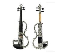 Violín Eléctrico Avanzado, Violín Silencioso De Madera Maciza, Color Blanco Y Negro, Accesorios De Ébano 4/4 De Tamaño Completo Con Piezas