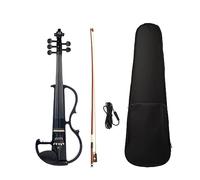 Violín Eléctrico De 5 Cuerdas, Tamaño 4/4, Violín Silencioso, Accesorios De Ébano, 4/4, Arco De Madera De Brasil, Puente De Violín, Funda Protectora De Transporte (Color : Bk)