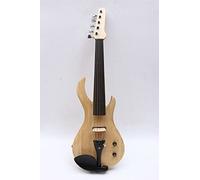 Violín eléctrico de 5 cuerdas, violín 4/4, tamaño completo, forma de guitarra eléctrica, piezas de violín de ébano con cuerpo de madera maciza, arco de caja de violín gratis
