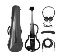 Violín Eléctrico De Fibra De Carbono 4/4, Violín Eléctrico Sin Cabeza Con Arco, Funda De Transporte, Cable Para Auriculares, Reposabrazos
