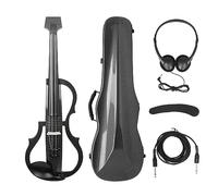 Violín Eléctrico De Fibra De Carbono 4/4, Violín Electroacústico Silencioso Inteligente Con Estuche De Transporte Con Lazo, Cable Para Auriculares, Reposabrazos