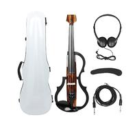 Violín Eléctrico De Fibra De Carbono 4/4, Violín Sin Cabeza Con Arco, Funda De Transporte, Cable Para Auriculares, Soporte Para Hombro, Accesorios De Piezas De Violín