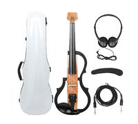 Violín Eléctrico De Fibra De Carbono Sin Cabeza 4/4, Con Estuche De Transporte Con Lazo, Cable Para Auriculares, Soporte Para Hombros, Accesorios De Piezas De Violín