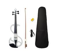 Violín Eléctrico De Madera Maciza, Juego Blanco Con Estuche De Lona Para Violín, Cable De Audio Con Lazo De Madera De Brasil, Violín Blanco Para Estudiantes