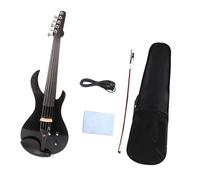 Violín eléctrico oscuro de 5 cuerdas nuevo sonido potente de madera maciza con llama 4/4 construcción de arce macizo tallado a mano Violín para Principiantes