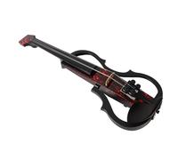 Violín Eléctrico Silencioso, Apariencia Elegante, Cuerpo de Fibra de Carbono, Diseño de Ranura para Silla para Mayor rendimiento. (Pétalo de rosa)