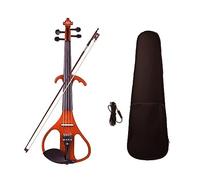 Violín Eléctrico Silencioso De Tamaño Completo 4/4, Cuerpo De Madera Maciza, Violín 4/4, Cuerda De Arco De Madera De Brasil, Cable De Conexión, Funda De Transporte Para Puente