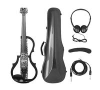 Violín Eléctrico Silencioso Inteligente 4/4 Con Estuche De Transporte Con Arco, Cable Para Auriculares, Reposabrazos, Violín De Carbono Sin Cabeza