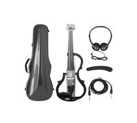 Violín eléctrico sin cabeza 4/4, violín eléctrico de fibra de carbono con arco, funda de transporte, Cable para auriculares, reposabrazos