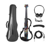 Violín Eléctrico Sin Cabeza, Violín Eléctrico De Fibra De Carbono 4/4 Con Arco, Funda De Transporte, Cable Para Auriculares, Reposabrazos