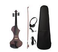 Violín Eléctrico Tallado A Mano De Madera Maciza Cuerpo Violín Brasil Madera Octagonal Arco Instrumentos De Cuerda Violín principiantes(Dark red)