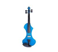 Violín Eléctrico Tallado A Mano, Violín De Madera Maciza 4/4, Violín De Tamaño Completo Con Estuche De Transporte, Cable De Audio Con Arco De Madera De Brasil (Color : Blue SET)
