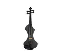 Violín Eléctrico Tallado A Mano, Violín De Madera Maciza 4/4, Violín De Tamaño Completo Con Estuche De Transporte, Cable De Audio Con Arco De Madera De Brasil (Color : Bk SET)
