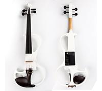 Violín eléctrico transparente, violín clásico de plástico con código de violín de ébano (blanco)