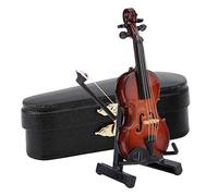 Violín en miniatura, modelo de violín en miniatura con soporte, accesorios de casa de muñecas, Mini instrumento musical, decoración de regalo