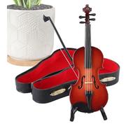Violín en miniatura - Modelo de violín hecho a mano, modelo de instrumento musical de simulación, violín de emergencia más pequeño del mundo para decoración del hogar Dollhous-e - 12 cm