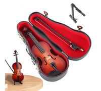Violín en miniatura, pequeño violín decorativo, mini estatua de instrumento musical, exquisito modelo de violín hecho a mano, elegante accesorio de escritorio, musical para el hogar, oficina