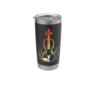 Violín Estilo Retro Viola Concert Band Vaso térmico de acero inoxidable de doble pared