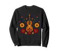 Violín Floral Motivos Folclóricos Música Ornamental Tribal Sudadera