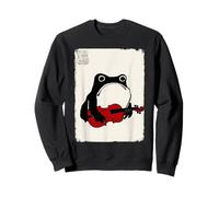Violín Grumpy Frog Funny Kawaii Japonés Sudadera