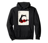 Violín Grumpy Frog Funny Kawaii Japonés Sudadera con Capucha