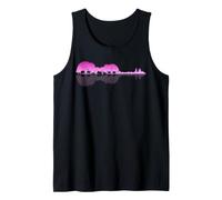 Violín Lago Sombra Amor Reflexión Silueta Violinista Camiseta sin Mangas