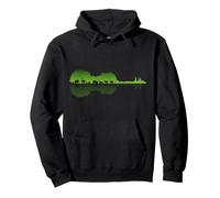 Violín Lago Sombra Amor Reflexión Silueta Violinista Sudadera con Capucha
