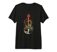 Violín Line Art Retro Style Bluegrass Music Camiseta Premium