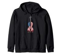 Violín músico Orquesta Bandera Americana USA Drip Sudadera con Capucha