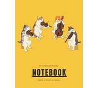 violin Notebook: cats Playing violin music Funny Lined ruled and blank Pages Notebook with cat cover Journal for writing and drawing for childrens. ... birthday or music lovers Violin Cute Notebook