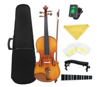 Violín Panel De Abeto De Violín De Tamaño Completo 4/4 Violín Acústico Con Estuche Cuerdas Para Arco, Paño Sintonizador De Apoyo Para Hombros(Set2,3/4)