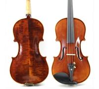 Violín para niños de 9 a 12 años o adultos (tamaño 4/4) - Juego completo de violines de madera maciza con barniz antiguo - Juego completo con afinador, funda, arco, reposamuñecas - listo para tocar, 1