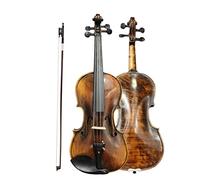 violín para principiantes Instrumento Musical De Violín 4/4 Tapa De Abeto Fondo De Arce Flameado Con Kit De Accesorios De Ébano Violín Instrumento musical