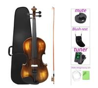 Violín para principiantes Violín 4/4 retro brillante, madera maciza, profesional, instrumentos musicales con estuche y arco.(4-4 violin set)