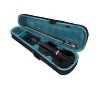 Violín para principiantes Violín acústico 4/4 de madera maciza negro con estuche, arco, colofonia, cuerdas, afinadores y hombrera, accesorios para principiantes.(Black)
