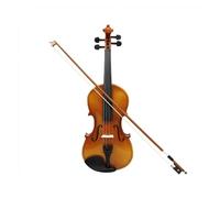 Violín para principiantes Violín acústico de madera maciza brillante para principiantes, 4/4, 3/4, 1/2, 1/4 y 1/8, con estuche y arco, barbilla de ébano, color natural.(Size 1)