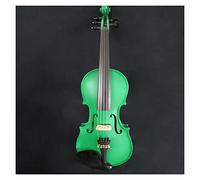 violín para principiantes Violín Acústico Eléctrico Verde De 5 Cuerdas 4/4, Instrumento Musical, Diapasón De Ébano, Arco De Madera De Brasil Violín Instrumento musical
