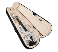 violín para principiantes Violín De Madera Maciza Eléctrico Silencioso De Tamaño Completo 4/4 En Blanco Metálico Juego De Violín Tallado A Mano Arco De Madera De Brasil Con Estuche Violín Instrumento