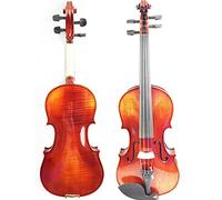 violín para principiantes Violín De Madera Maciza Fondo De Arce Flameado Violín 4/4 Con Arco Y Estuche De Madera De Brasil Tono Excelente Violín Instrumento musical
